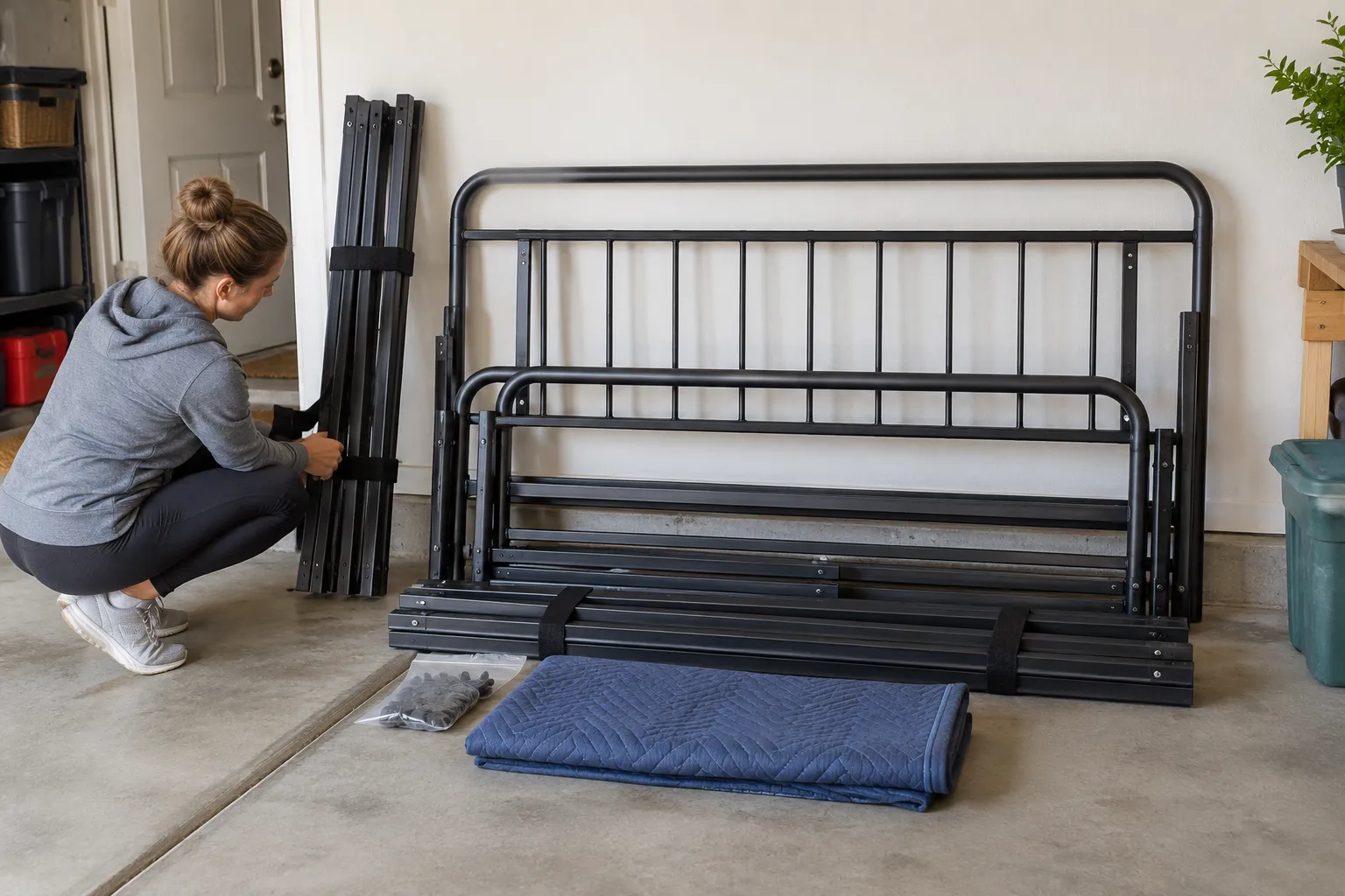 Detail of bed removal preparation